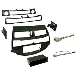 double din dash kit for 2008-2012 honda accord with antenna adapter & harness… (dark metallic) | compatible with all trim levels