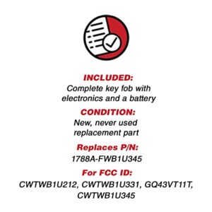 KeylessOption Keyless Entry Remote Control Car Key Fob Alarm for Ford Lincoln Mercury CWTWB1U345 (Pack of 2)