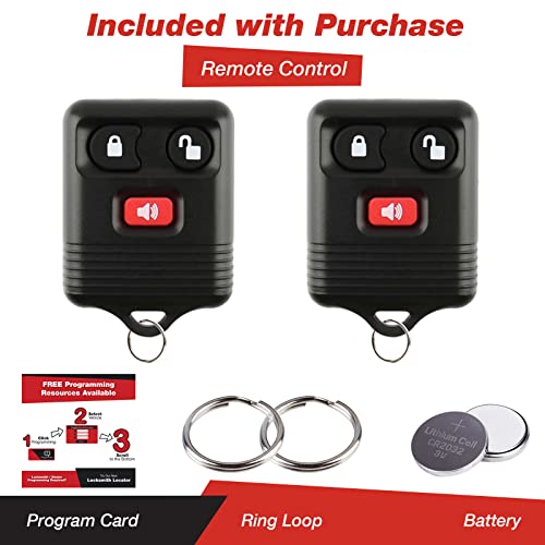KeylessOption Keyless Entry Remote Control Car Key Fob Alarm for Ford Lincoln Mercury CWTWB1U345 (Pack of 2)