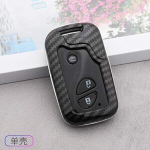 iJDMTOY Exact Fit Black Glossy Carbon Fiber Finish Key Fob Shell Compatible With Lexus IS ES GS LS CT LX GX RX, etc 1st Gen Smart Keyless Fob