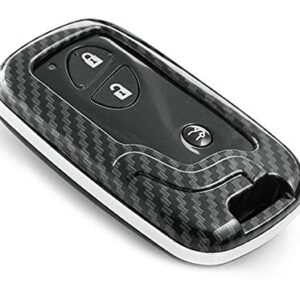 iJDMTOY Exact Fit Black Glossy Carbon Fiber Finish Key Fob Shell Compatible With Lexus IS ES GS LS CT LX GX RX, etc 1st Gen Smart Keyless Fob