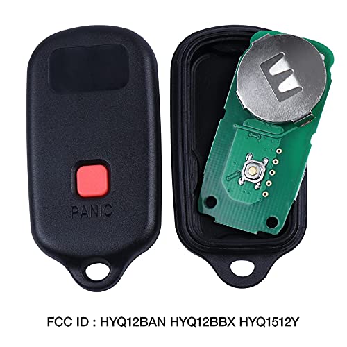 Replacement Keyless Remote Key Fob fit for 1999-2009 Toyota 4Runner / 2001-2008 Sequoia FCC ID：HYQ12BAN HYQ12BBX HYQ1512Y (Pack of 2)