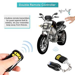 Motorcycle Bike Anti-Theft Alarm System, 12V Universal Anti-Theft Security Alarm with Double Remote Control