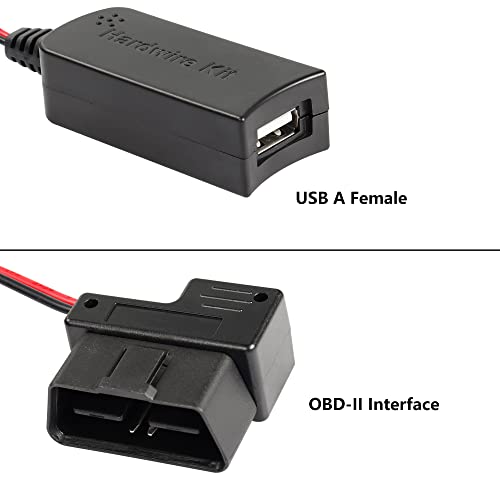 SinLoon OBD Power Cable for Dash Camera, 12V-30V to 5V,OBD to USB A Power Step Down Cable, Easy Installation Into Vehicle OBD 5FT(USB-A)