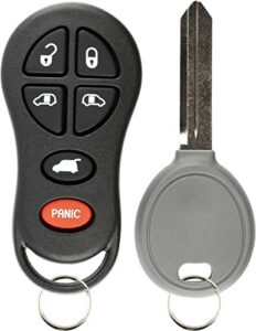keylessoption keyless entry remote fob uncut ignition car key replacement for gq43vt18t, 04686797