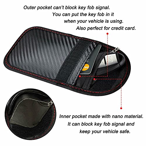 Faraday Pouch for car Keys,2 Pack Faraday Bag | Car Key Signal Blocking Pouch | Keyless Entry Car Keys Case | RFID Blocker Bag for Car Security | Anti-Theft Remote Entry Keyless protector