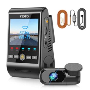 【bundle: viofo a229 duo + hardwire cable】 dash cam front and rear viofo 2k + 2k 5ghz wi-fi gps dual dash camera for cars, 2.4” lcd, buffered parking modes, voice notification, wdr, emergency lock