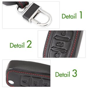 AndyGo Leather Key Cover Case Bag Keyless Fit for Volkswagen Tiguan Vw Jetta Mk6 Golf Polo Passat Cc Bora Skoda Fabia Octavia Superb