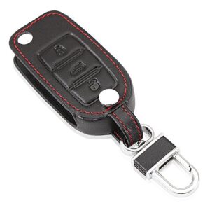 AndyGo Leather Key Cover Case Bag Keyless Fit for Volkswagen Tiguan Vw Jetta Mk6 Golf Polo Passat Cc Bora Skoda Fabia Octavia Superb