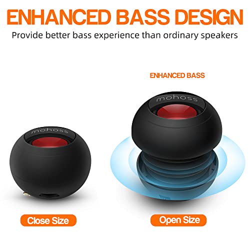 Mini Bass Speaker, mohoss Portable Plug in Speaker with 3.5mm Aux Audio Input, Rechargeable External Hamburger Speaker for iPhone Android Smartphones Laptop Tablet iPod MP3