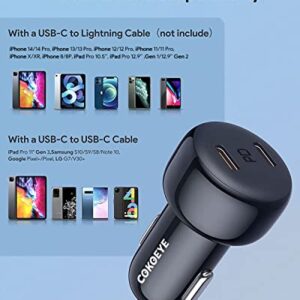 [Apple MFi Certified] USB C Car Charger, for iPhone Fast Car Charger PD 40W Dual Ports 2Pack Car Phone Charger with Lightning Cable Compatible with iPhone 14/13/12/11/Pro/MAX/XS/iPad Pro/Samsung