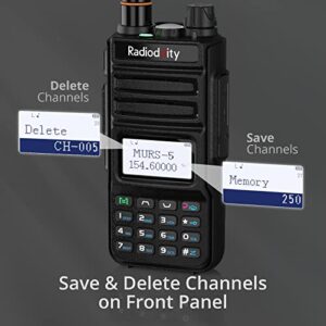 Radioddity MU-5 MURS Radio, License Free Two-Way Radio Rechargeable, Display Sync for Industrial Business Retail
