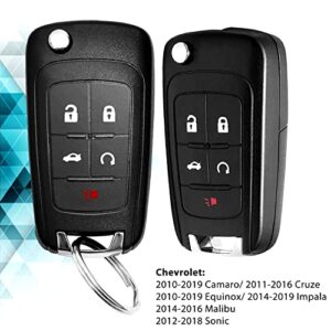 Fits for Chevy Camaro Equinox 2010-2017/ Cruze 2011-2016/ Sonic 2012-2017/ Malibu 2014-2016/ GMC Terrain Buick Lacrosse Regal Verano Encore Keyless Entry Remote Fob Replacement for P/N: OHT01060512