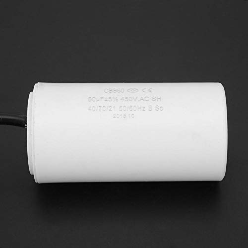 CBB60 Capacitor, Motor Running Capacitor 450V 60uf Capacitor ESR Eco-Friendly for Household Electric Appliance