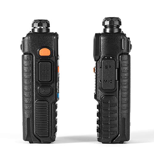 Ham Radio Walkie Talkie (UV-5R) UHF VHF Dual Band 2-Way Radio with Rechargeable Li-ion Battery Handheld Walkie Talkies Complete Set with Earpiece and Programming Cable (2 Pack)