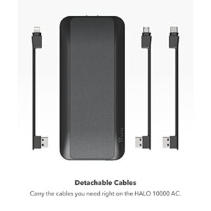 HALO 10000 AC - Contains a 10,000mAh Internal Battery with Built-in AC Wall Plug & Charging Cables - Blush