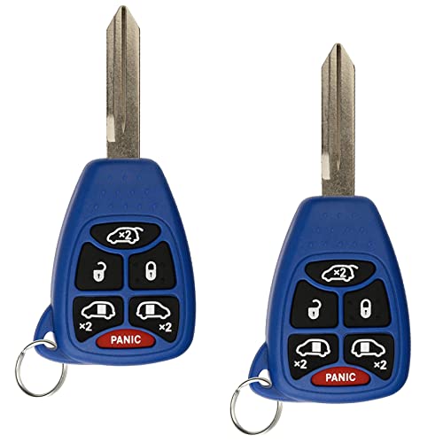 2x Keyless Entry Remote 6btn Navy Blue Key Fob for Chrysler Dodge (M3N5WY72XX)