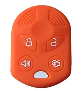 rpkey silicone keyless entry remote control key fob cover case protector replacement fit for ford lincoln mercury oucd6000022 164-r8046 164-r7040 cwtwb1u722 （orange）