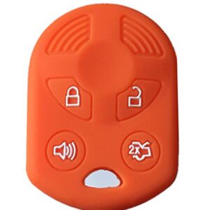 Rpkey Silicone Keyless Entry Remote Control Key Fob Cover Case protector Replacement Fit For Ford Lincoln Mercury OUCD6000022 164-R8046 164-R7040 CWTWB1U722 （Orange）