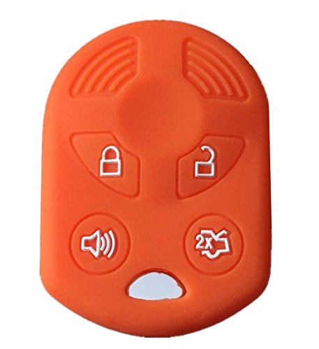 Rpkey Silicone Keyless Entry Remote Control Key Fob Cover Case protector Replacement Fit For Ford Lincoln Mercury OUCD6000022 164-R8046 164-R7040 CWTWB1U722 （Orange）