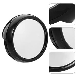 POPETPOP Clip On Cubicle Mirror- Computer/ Laptop Monitor Rear View Mirror, Blind Spot Mirror, Round Glass Convex Rear View Mirror Clip On Mirror for Computer Monitor