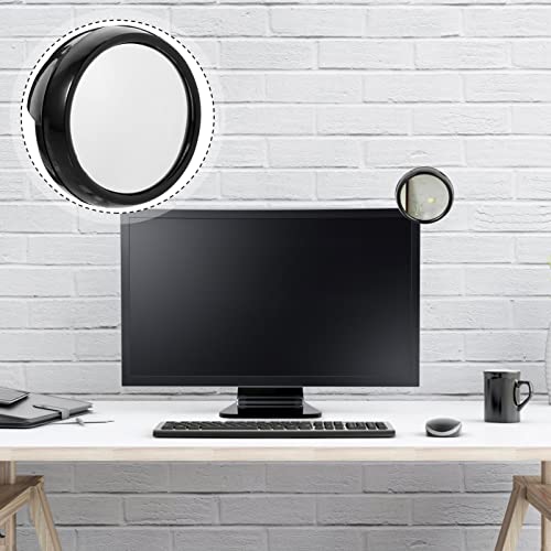 POPETPOP Clip On Cubicle Mirror- Computer/ Laptop Monitor Rear View Mirror, Blind Spot Mirror, Round Glass Convex Rear View Mirror Clip On Mirror for Computer Monitor