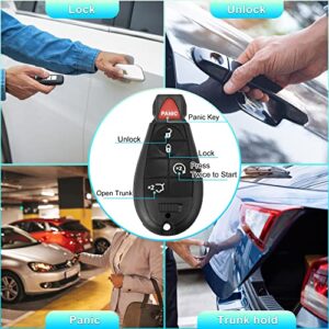 X AUTOHAUX Replacement Keyless Entry Remote Car Key Fob M3N5WY783X 433Mhz for Dodge Grand Caravan Challenger Charger for Ram 1500 2500 5 Button with Door Key