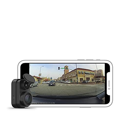 Garmin Dash Cam Mini 2, Tiny Size, 1080p and 140-degree FOV, Monitor Your Vehicle While Away w/ New Connected Features, Voice Control & SanDisk 256GB High Endurance Video microSDXC Card with Adapter