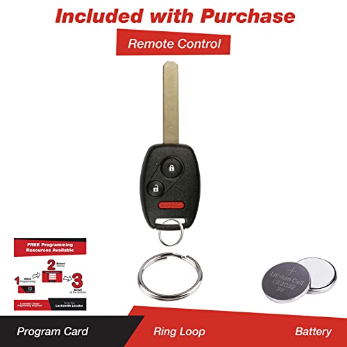 KeylessOption Keyless Entry Remote Control Uncut Car Ignition Chip Key Fob Replacement for OUCG8D-380H-A