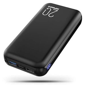 rpmax portable charger power bank 26800mah with hidden led display & 2 usb outputs, high capacity 5v cell phone charger external backup battery pack compatible with iphone,ipad,samsung galaxy,android.