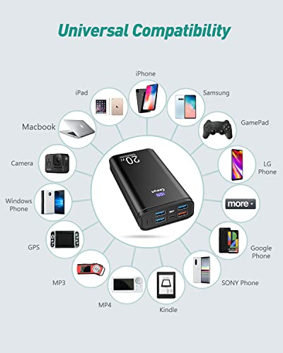 Ceeya Portable Charger PD 20W Battery Pack USB C high-Speed Charging 26800mAh Power Bank LCD Display with Type C Out & in,External Battery Backup for MacBook,iPhone 12,13,14,Samsung,Heated Vest,etc