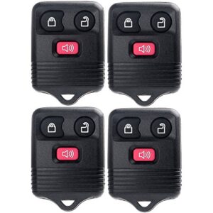roadfar cwtwb1u331 3 buttons keyless entry remote car key fob 4pcs uncut replacement fit for ford/for ranger for lincoln/for mazda/for mercury 98-10