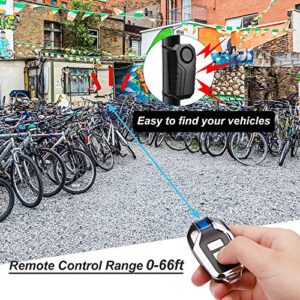 Onvian Upgraded Wireless Anti-Theft Motorcycle Bike Alarm Waterproof Bicycle Security Alarm Vibration Sensor with 2 Remotes, 113dB Loud