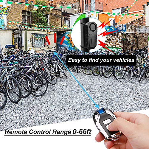 Onvian Upgraded Wireless Anti-Theft Motorcycle Bike Alarm Waterproof Bicycle Security Alarm Vibration Sensor with 2 Remotes, 113dB Loud