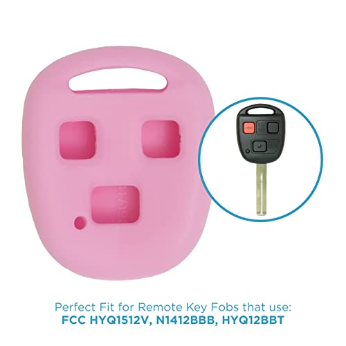 Keyless2Go Replacement for Key Fob Cover for Lexus Vehicles with FCC HYQ1512V, N1412BBB, HYQ12BBT - Pink