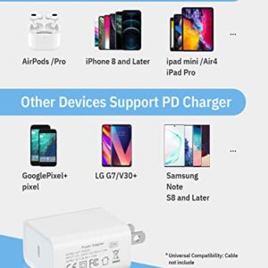 Fast Charger iPhone, 20W USB C Wall Charger with MFi Certified 6 FT Charger Cable Type C Charger Adapter Compatible with iPhone 14/14 Mini/14 Pro Max/13/13 Mini/13 Pro Max/11 Pro Max/XS Max/XS/XR/X