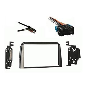 compatible with saturn saturn 1995 1996 1997 1998 1999 double din stereo harness radio install dash kit package