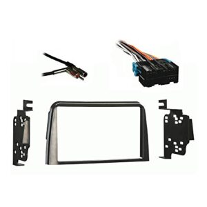 Compatible with Saturn Saturn 1995 1996 1997 1998 1999 Double DIN Stereo Harness Radio Install Dash Kit Package