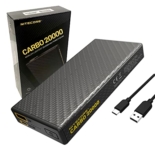 Nitecore Carbo 20000 Lightweight 20,000mAh Power Charger w/Eco-Sensa Type C Charging Cable