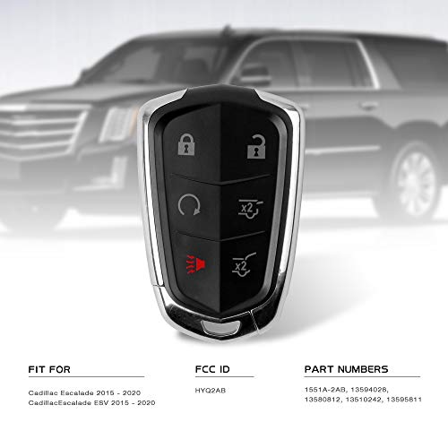 VOFONO Car Key Fob Keyless Entry Remote Fit for Cadillac Escalade 2015-2020/Cadillac Escalade ESV 2015-2020 FCC ID: HYQ2AB (315MHZ)