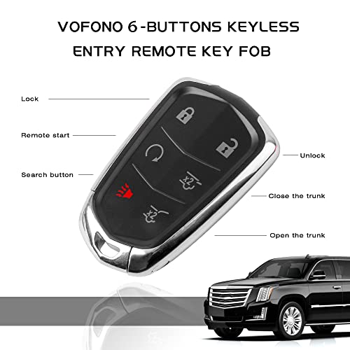 VOFONO Car Key Fob Keyless Entry Remote Fit for Cadillac Escalade 2015-2020/Cadillac Escalade ESV 2015-2020 FCC ID: HYQ2AB (315MHZ)