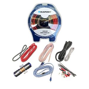 blaupunkt amk44r car audio amplifier 4 gauge wiring kit red