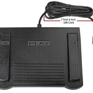 Transcription Foot Pedal for use with Express Scribe for Windows or Mac Transcription Software