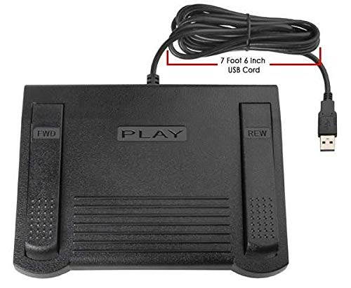 Transcription Foot Pedal for use with Express Scribe for Windows or Mac Transcription Software