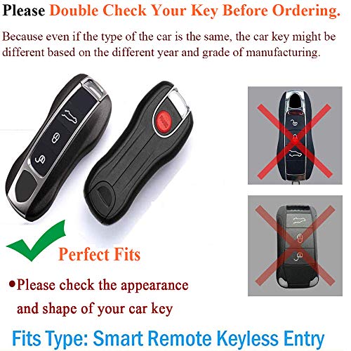SANRILY Samrt Key Fob Replacement Cover for Porsche Cayenne 911 Taycan Panamera 2020 Keyless Entry Remote Key Case ABS Plastic Key Protector Shell Silver
