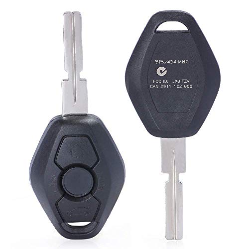 Keymall keyless EWS entry remote car key fob 3 Button replacement for BMW 3 5 7 SERIES E38 E39 E46 With Chip 315MHZ/433MHZ HU58