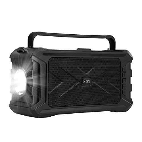 FFDZ-STORE Portable Bluetooth Speaker with Solar Charge,Wireless Speaker Audio with Outdoor Emergency Flashlight,Longer Playtime Fun Party Light High Power Speaker for Indoor or Outdoor Use