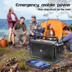 FFDZ-STORE Portable Bluetooth Speaker with Solar Charge,Wireless Speaker Audio with Outdoor Emergency Flashlight,Longer Playtime Fun Party Light High Power Speaker for Indoor or Outdoor Use