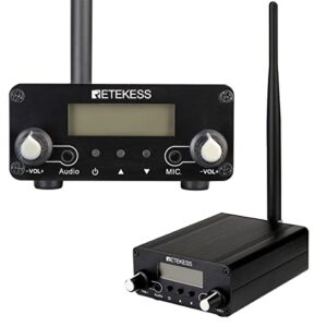 Retekess TR508 FM Transmitter for Church,FM Broadcast Transmitter,Long Range FM Radio Stereo Station with 3.5mm Mic Audio Jack for Drive in Movie,Parking Lot,Home,Library,Fcc Certified