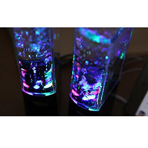 Aolyty Colorful LED Water Speaker with Dancing Fountain Light Show Sound for PC, MP3 Player, Laptops, Smartphone Black